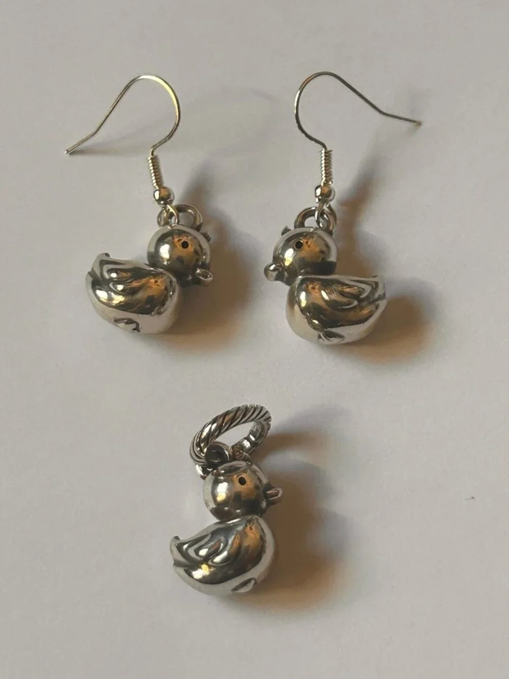 Brighton Bubbles Duck charm silver NWOT JC2890 and custom earrings